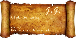 Glab Gergely névjegykártya